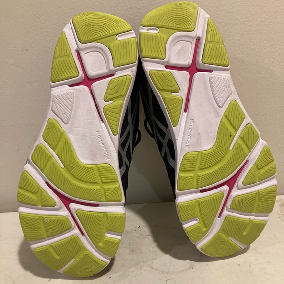 ASICS T583N.9920 33-FA Women's Sz 10 Onyx/Hot Pink Mesh/Synthetic Running Shoes - Picture 5 of 9